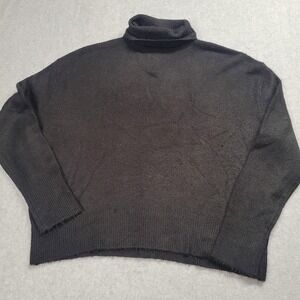 Lulus Black Turtleneck Oversized Knit Sweater Womens Size Small